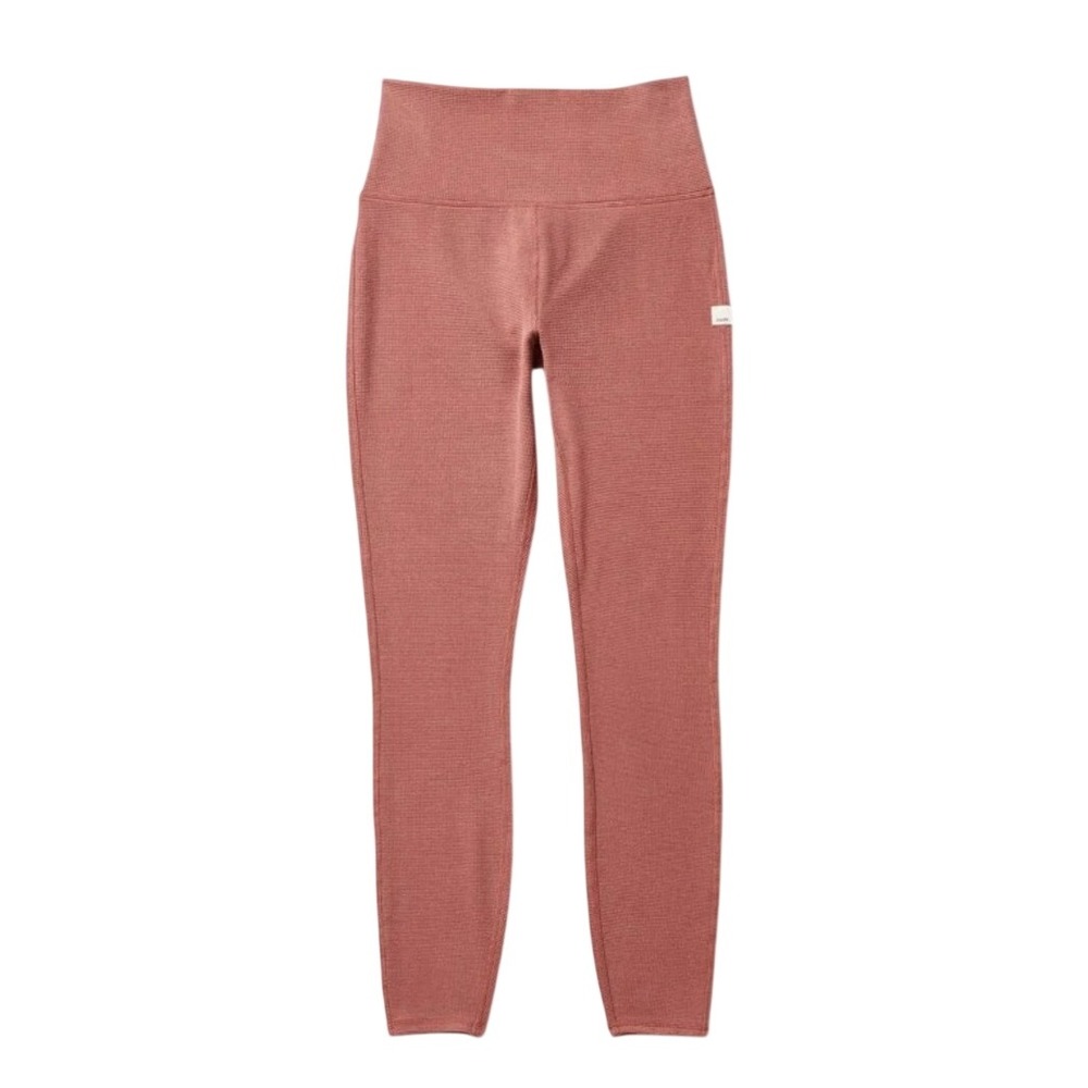 Vuori Bayview Thermal Legging Womens M Rosewood Waffle Knit High Rise VW465 Yoga